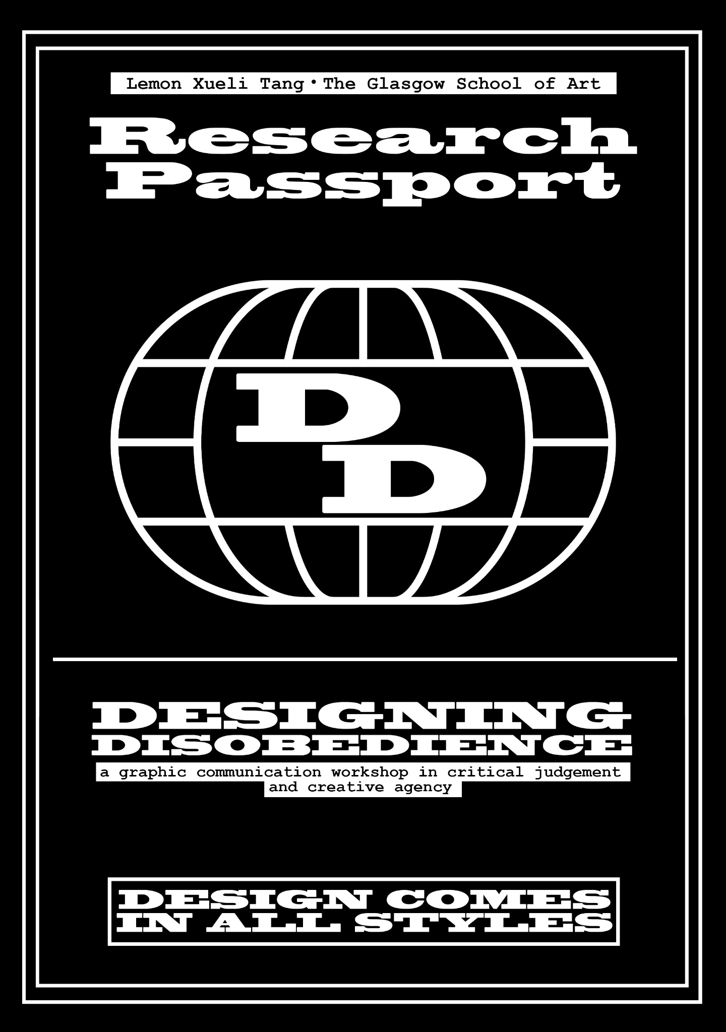 Designing Disobedience Research Passport cover